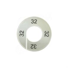 Velikostní kruh na štendr, označení