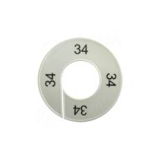 Velikostní kruh na štendr, označení