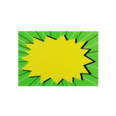 Plastová popisovací cenovka, 10 x 7 cm, zeleno-žlutá, 1 ks