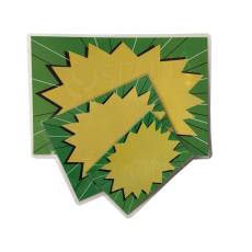 Plastová popisovací cenovka, 10 x 7 cm, zeleno-žlutá, (AC) 1 ks