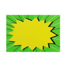 Plastová popisovací cenovka, 13 x 10 cm, zeleno-žlutá, 1 ks