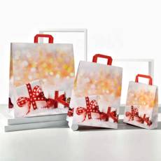 Taška papírová ROSSO, 22+10 x 29 cm, vánoční vzor