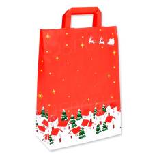 Papírová taška XMAS VILLAGE, 32 x 17 x 45 cm, vánoční vzor