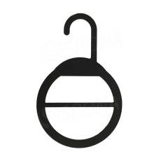 Ramínko na šátky a šály, průměr 13 cm, černý plast, 1 ks