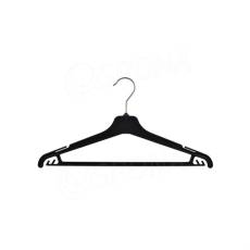 Plastové konfekční ramínko, typ WPN41, šířka 42 cm, černé, 1 ks