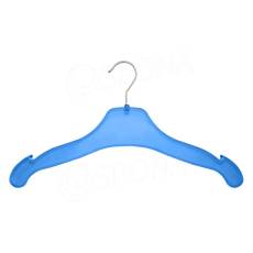 Plastové konfekční ramínko, průhledné, typ XP, šířka 43 cm, modré, 1 ks