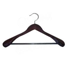 Dřevěné ramínko, typ CU9632, šířka 44,5 cm, s příčkou, tmavé, 1 ks