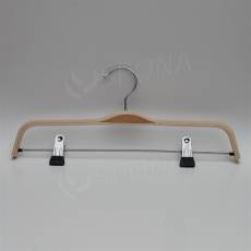 Dřevěné lepené kalhotové ramínko, typ LTS012, šířka 37 cm, se skřipci, 1 ks