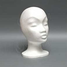 Hlava dámská MONA nízká, polystyren, bílá