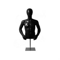 Bysta POLY pánská, krátká s hlavou, černá lesklá