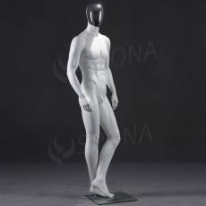 Figurína pánská CHROM 301, bílá matná, maska chrom