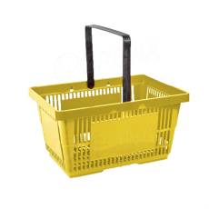 Nákupní košík, s jednou rukojetí, žlutý, plast
