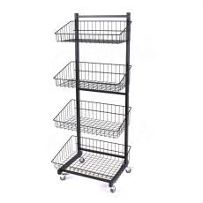 Stojan se 4 koši jednostranný, kovový, černý