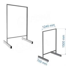Stojan ISDA 501 bez panelu 120 x 120 cm, chrom