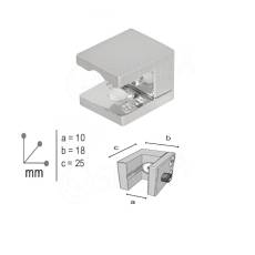 WALL, držák police 25 x 18 mm, pro tloušťku do 9 mm, chrom