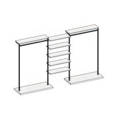 CUADRO, KIT 04A, 2540 x 1800 x 400 mm, antracit, bílé police