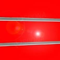 SLAT drážkový panel terminal 240 x 120 cm, 11 drážek, rozteč 10 cm, bez insertů, lesk červený