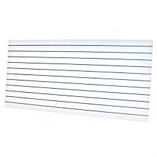 SLAT FIX drážkový panel terminal 240 x 120 cm, 11 drážek, rozteč 10 cm, bez insertů, oboustranný bílý dekor