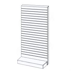 Gondola BOX typ L, SLAT panel, 120x50x240 cm, bílá