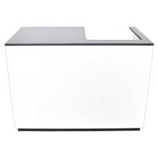 Pult BOX komplet pokladní 122 x 93 x 65 cm, pokladna vlevo, bílé + černé LTD