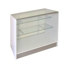 Vitrína prosklená, 124x50x93 cm, MDF deska, bílá