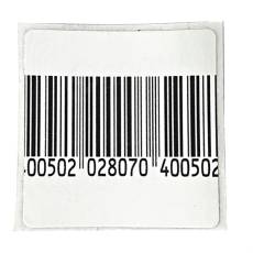 Papírové bezpečnostní etikety s čárovým kódem, 40 x 40 mm, 8,2 MHz, 1000 ks